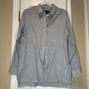 Mens Pendleton Button Up‎ Long Sleeve 100% Wool Grey Stripes Medium